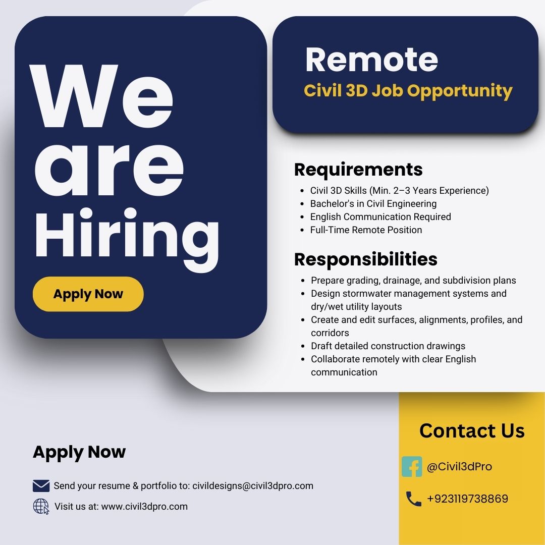 Job Opening: Remote Civil 3D Modeler (Full-Time)