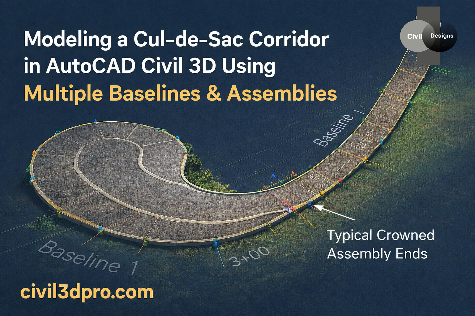 civil 3d cul de sac corridor modelling