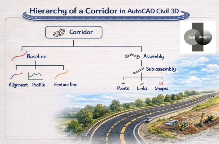Hierarchy of a Corridor in AutoCAD Civil 3D