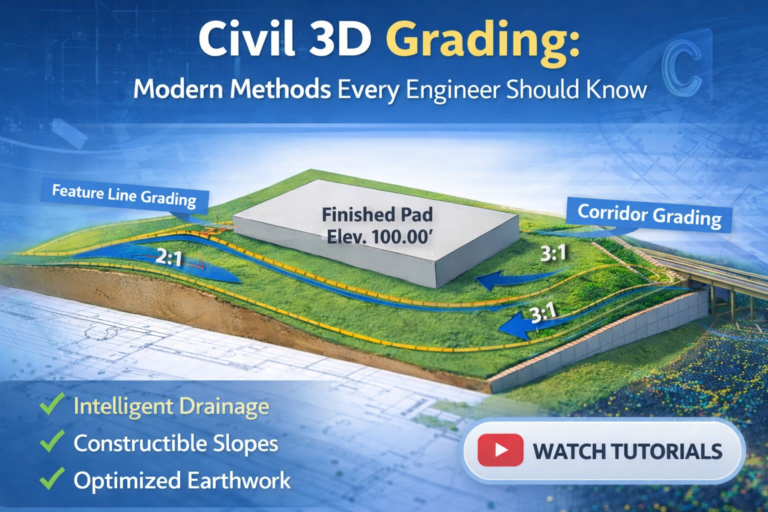 civil 3d grading feature line grading corridor modelling in civil 3d