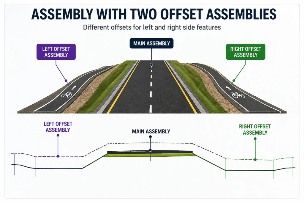 Using Offset Assemblies in Civil 3D
