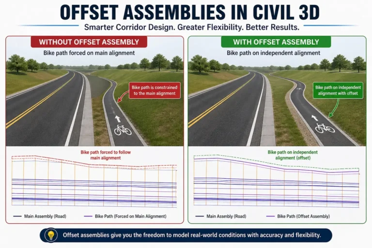 Using Offset Assemblies in Civil 3D