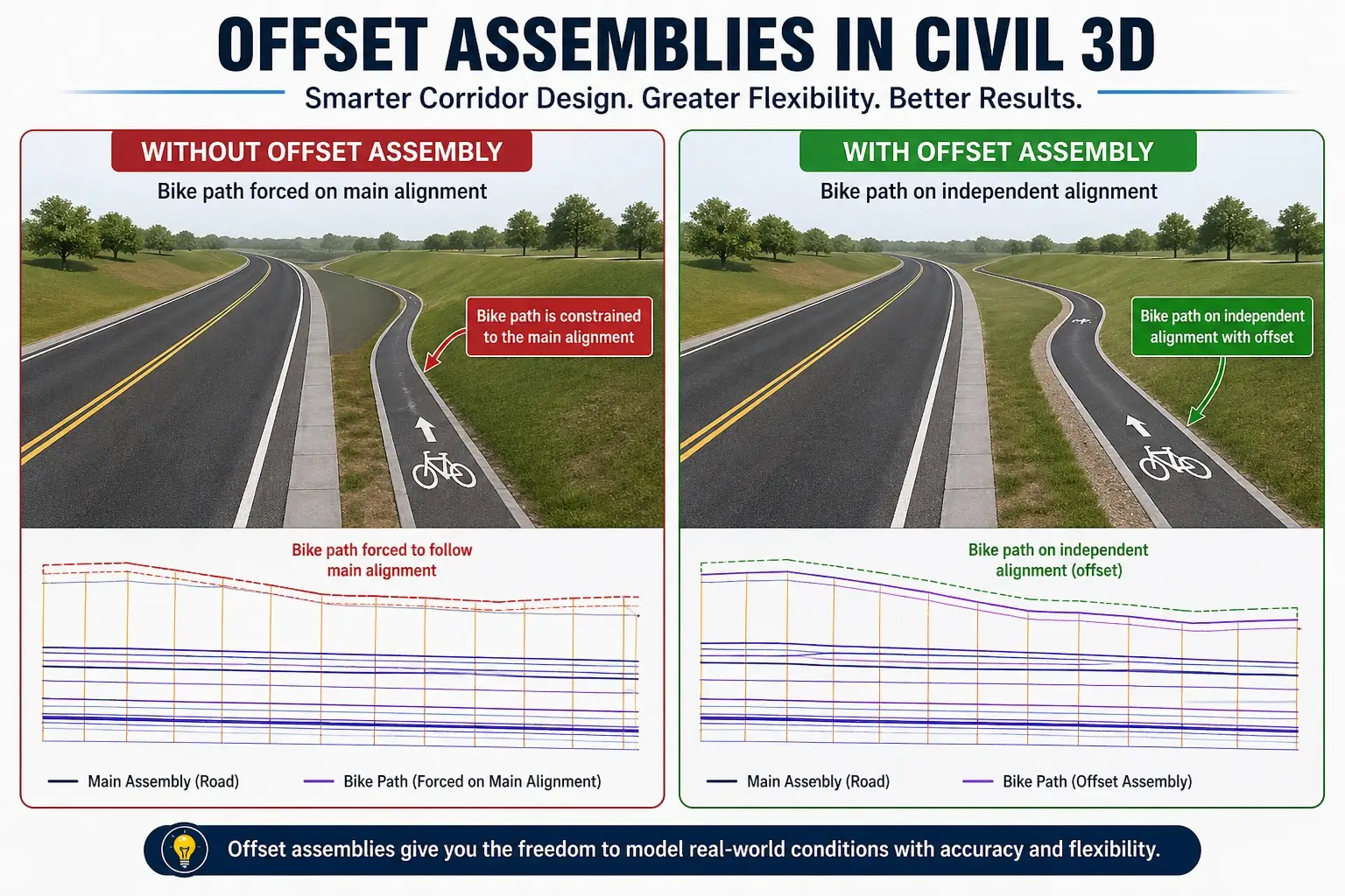 Using Offset Assemblies in Civil 3D