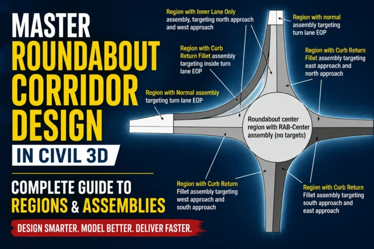 Roundabout Corridor Regions & Assemblies in Civil 3D