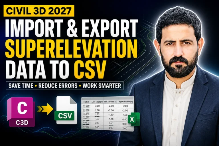 Import and Export Superelevation Data to CSV in Civil 3D 2027