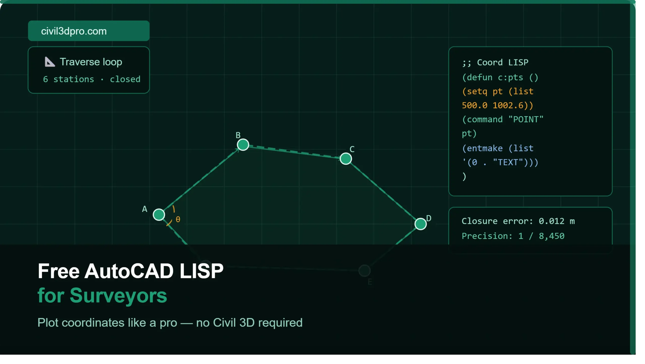 Free AutoCAD LISP for Surveyors