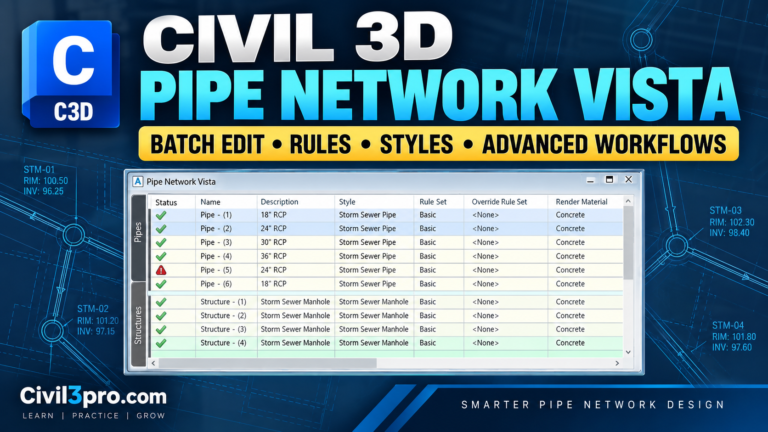 Civil 3D Pipe Network Vista: The Faster Way to Edit Large Drainage Networks